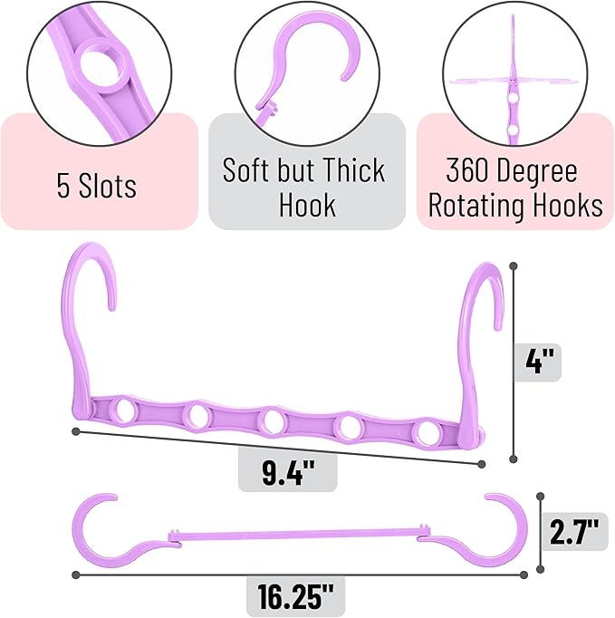 Mr. Pen- Space Saving Hangers for Clothes, Playful Pop Colors, Plastic Multi