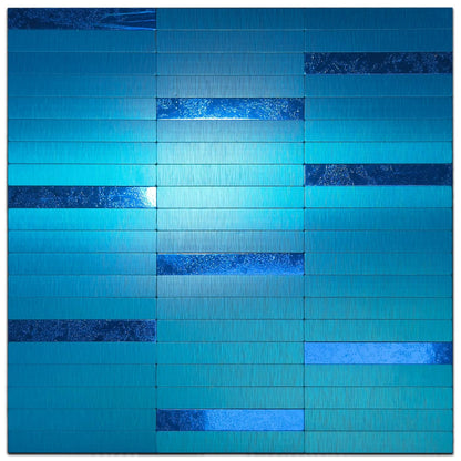 Sanyeskkiy 5pcs Modern Mosaic Wall Stickers, Self-Adhesive Tile, Waterproof,Easy to Cut,Heat-Resistant, DIY Kitchen Backsplash/Living Room (5, Blue)