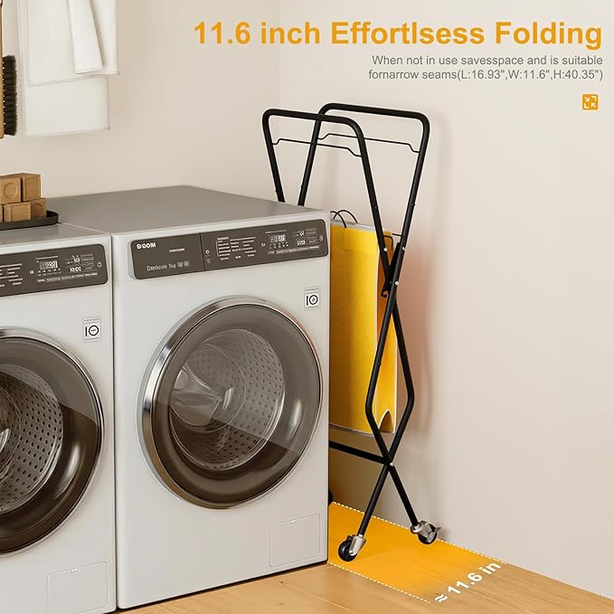 Convenient Laundry Basket with Wheels, Heavy Duty Dirty Clothes Laundry Hamper