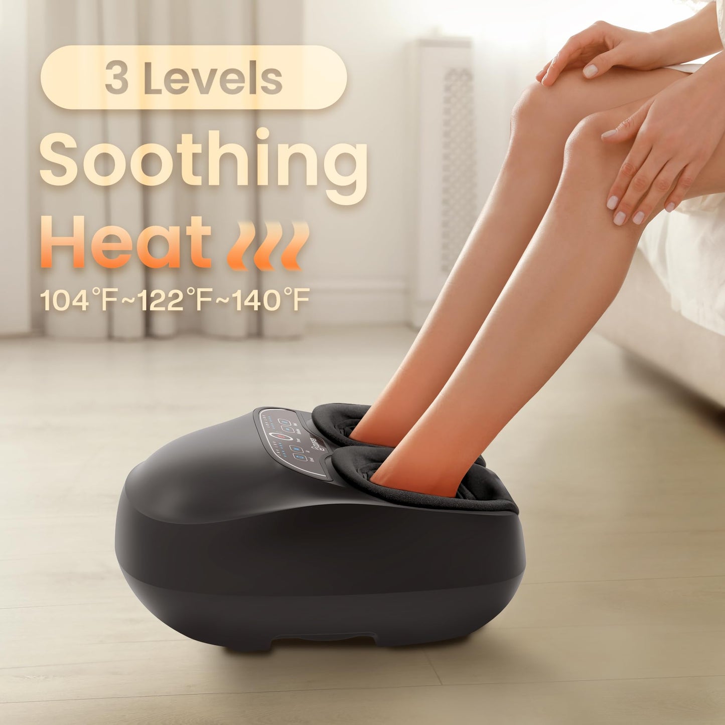 COMFIER Foot Massager with Heat,Kneading,Vibration,Compression,Pause Function,Shiatsu feet Massager for Plantar Fasciitis Neuropathy, Gifts for Him/Her,Remote Control,Size 13