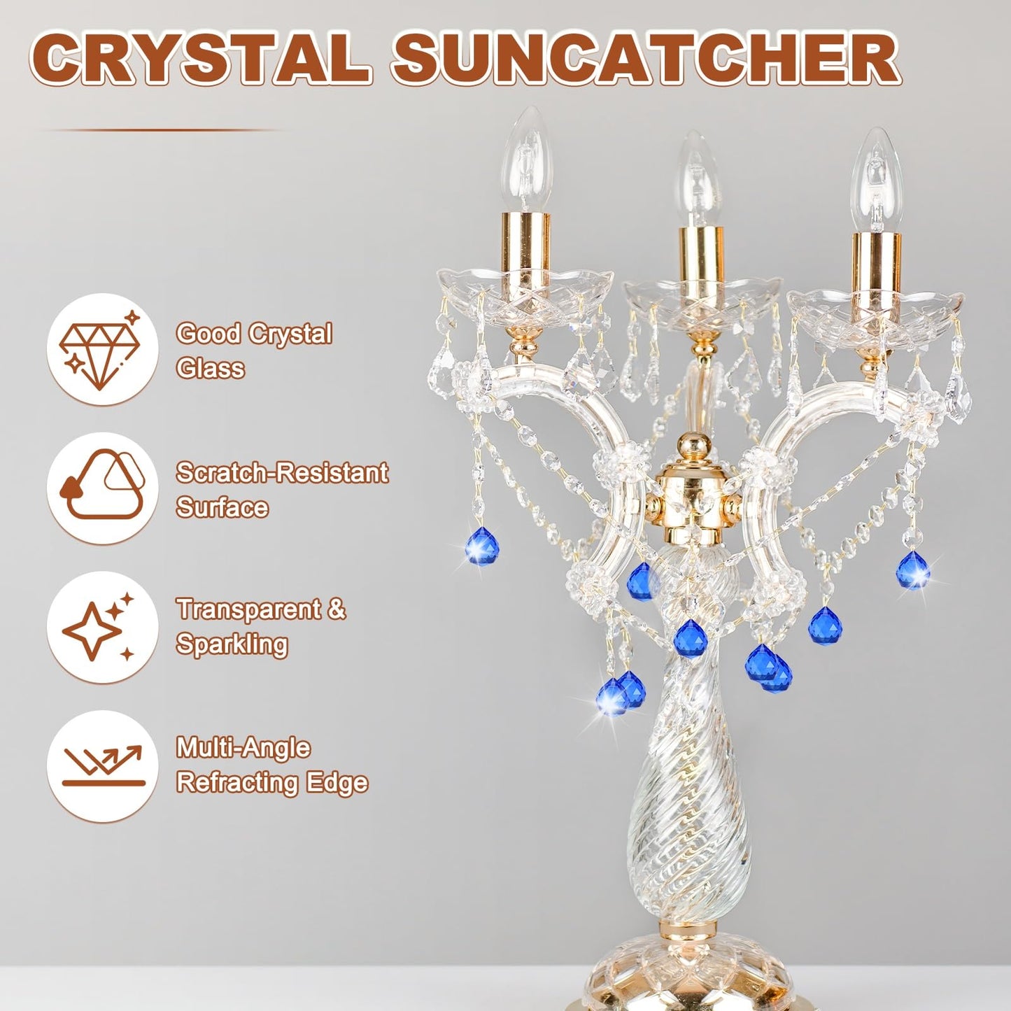 M METERXITY 10-Pack Crystal Ball Prisms, 24mm/0.94 Inch Chandelier Pendant Maker Hanging Crystals Chandelier Prisms for Home/Windows/Garden/DIY Decoration[Dark Blue]