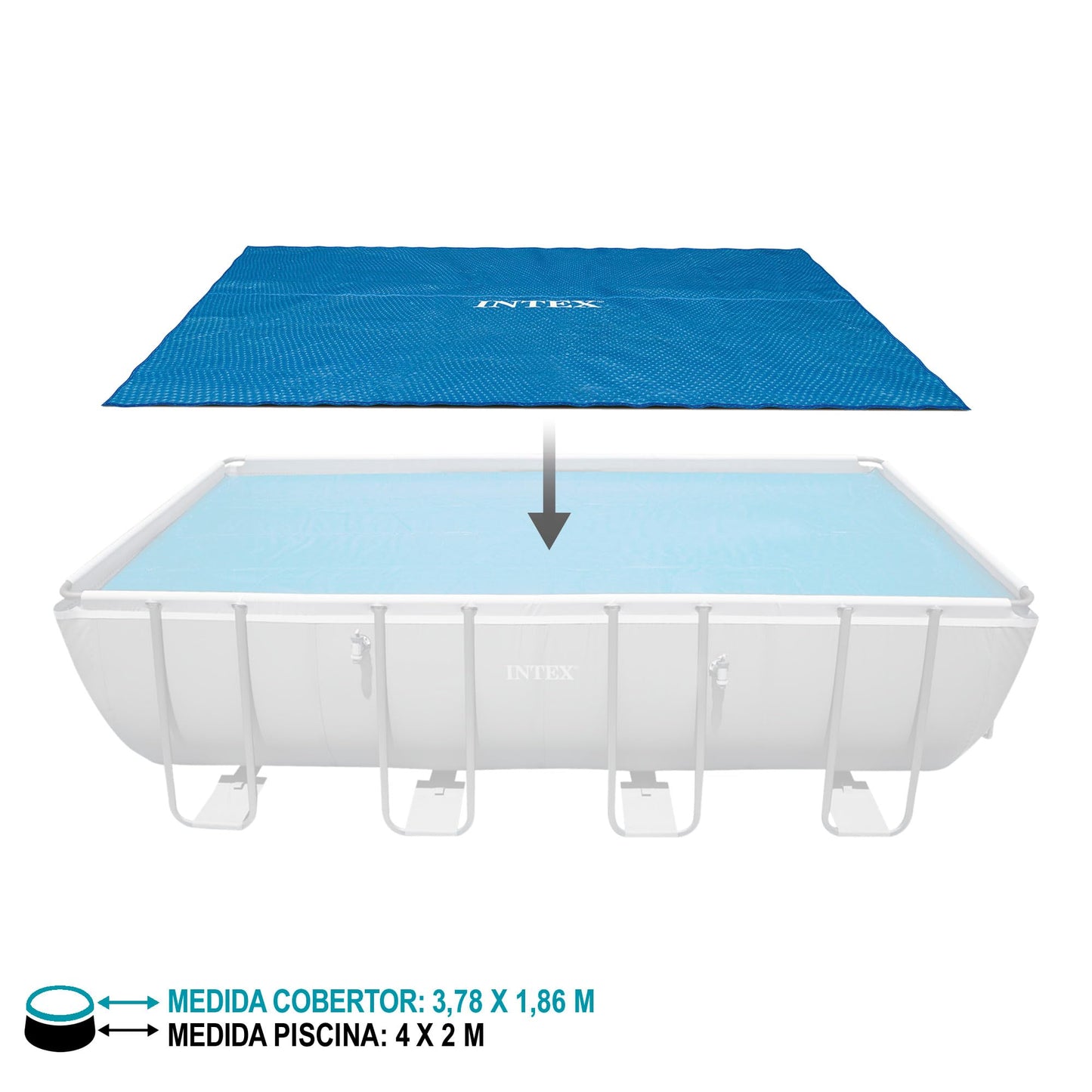 Intex Solar Cover for Ultra Frame Rectangular 400 x 200 cm Solar Tarpaulin Blue