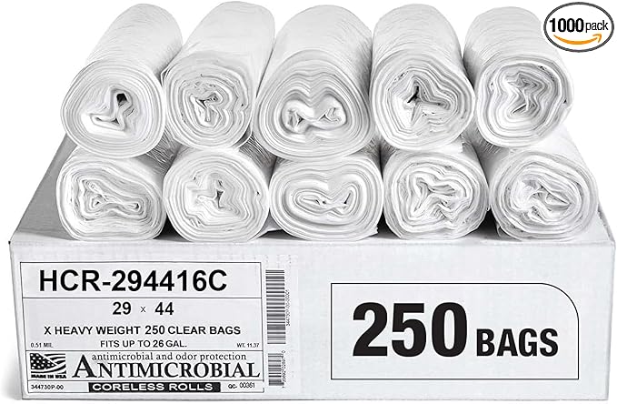 Aluf Plastics High Density Trash Bags, 26 Gallon, 16 Micron,