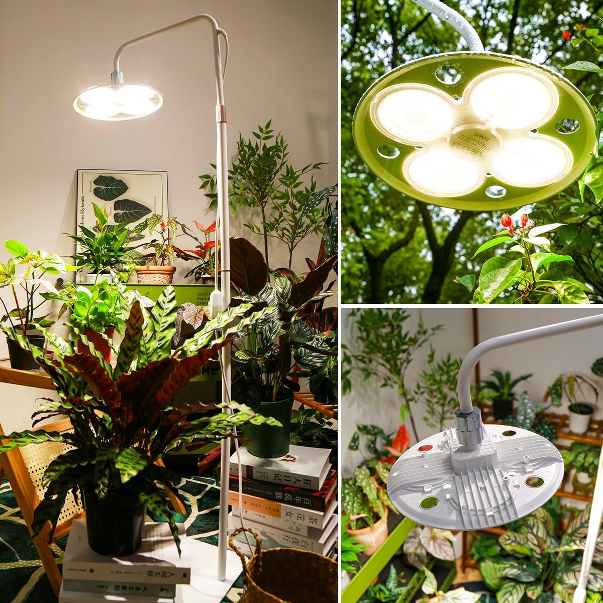 SANSI Grow Lights for Indoor Plants, 100W Full Spectrum Tall Plant Lights for Indoor Growing, 47"-70" Standing Grow Light with Remote Control 5 Level Dimmable 10200LM 8/12/14H Auto On/Off Timer