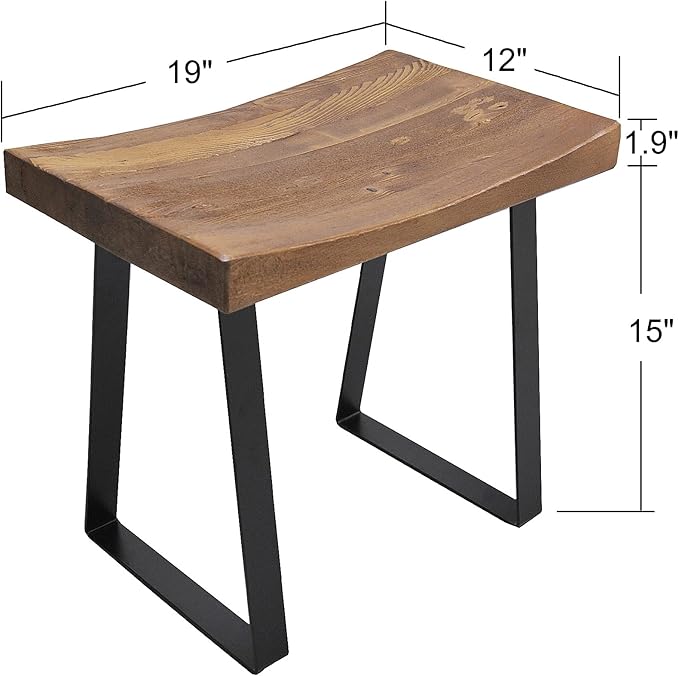 Home Soft Things Natural Reclaimed Pine Wood Tile Shape Entryway Bench
