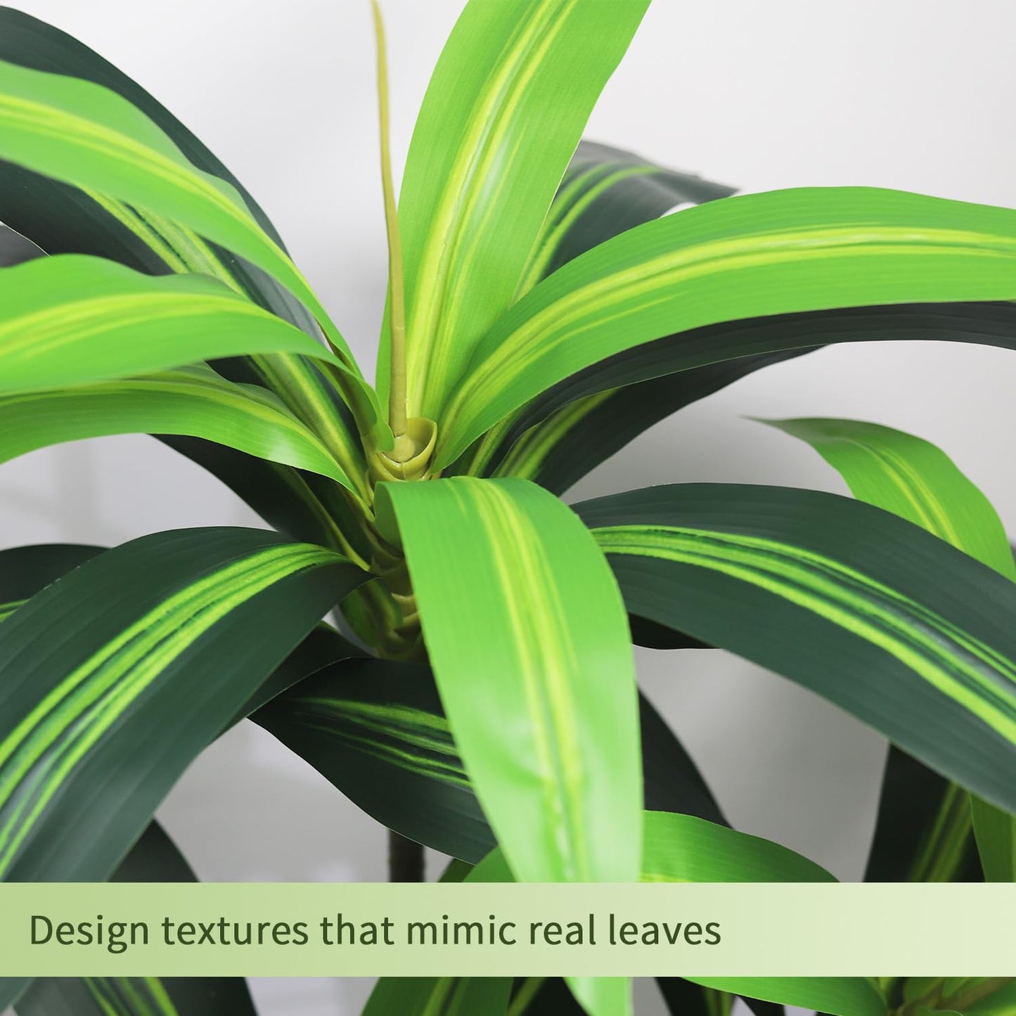 Artificial Dracaena Tree 5FT - Fake Plants Tree with White Planter - Faux Yucca Tree Tall with Lifelike Trunk and Leaves in Pot - Dracaena Artificial Plant for Home Office Living Room Decor