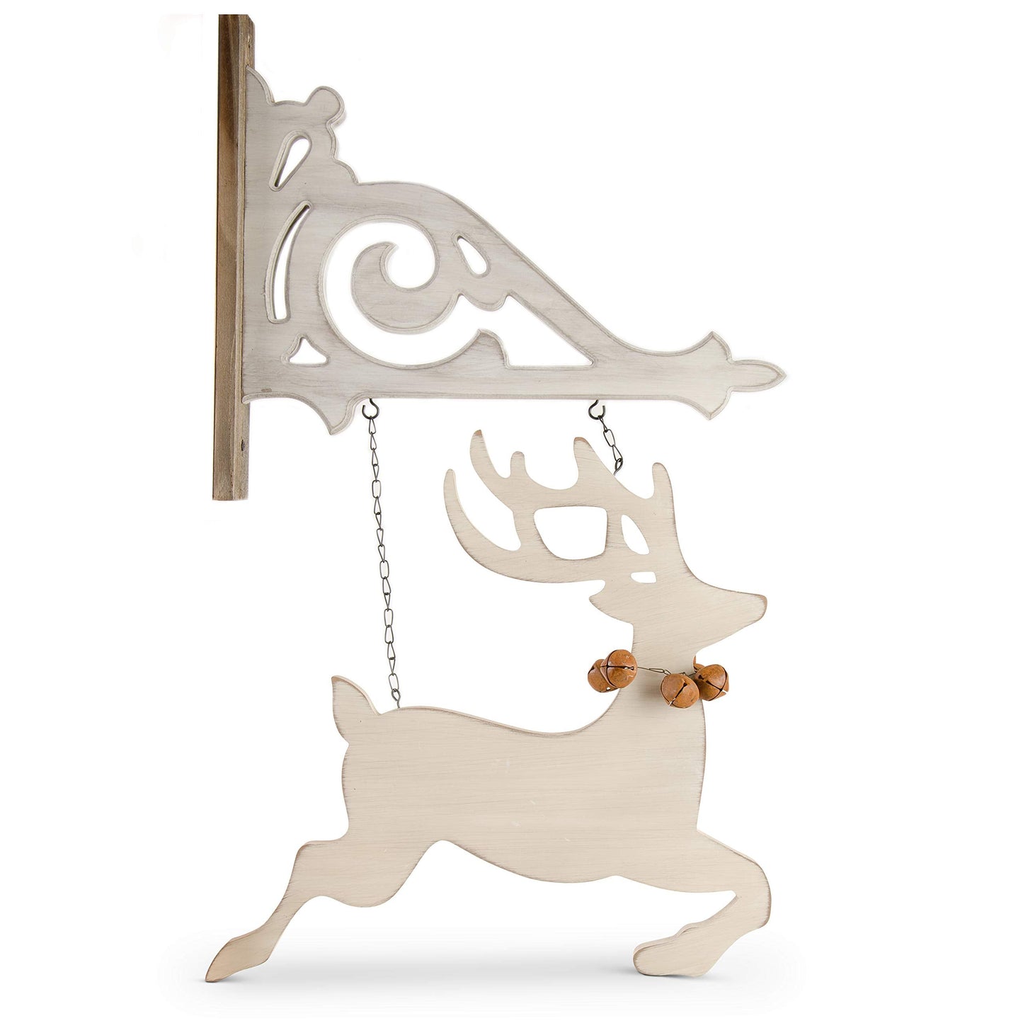 K&K Interiors 52911A Cutout Reindeer Arrow Replacement, 7" Tall x 5" Wide x 7" Deep, White