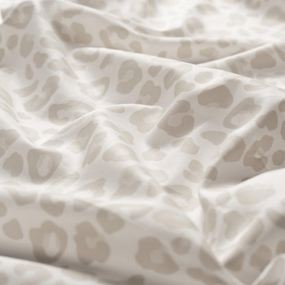 Elegant Cotton 100% Pure Organic Cotton Sheets Set King Size - Leopard Beige Pattern Print Super Soft Sheet - 4 Piece Set - Fitted Sheet, Flat Sheet & 2 Pillow Covers - King