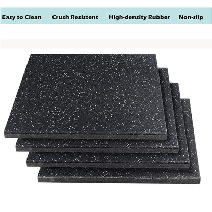MYOYAY 4 Pack Interlocking Tile 20" x 20”x 1”Heavy Duty Rubber Flooring Mat Anti-Vibration Anti-Slip Exercise Mats for Gym Equipment and Cushion for Workouts, Cover 11.12 Sq.Ft…