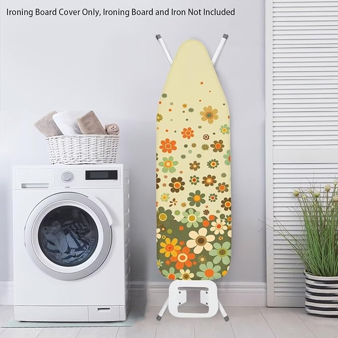 Hippie Flower Ironing Board Cover and Pad, Stretch Thick Scorch Resistant