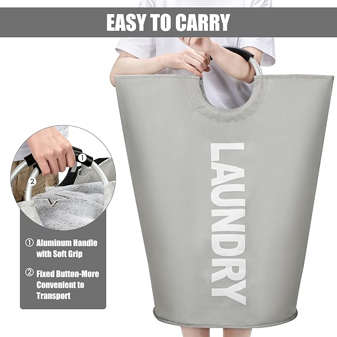 DOKEHOM 125L X-Large Collapsible Washing Laundry Basket Bag