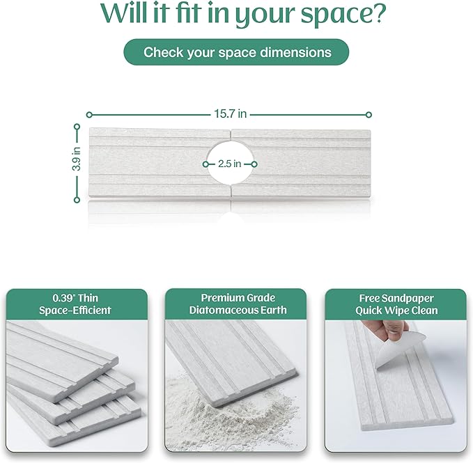 Stone Faucet Mat for Kitchen Sink Splash Guard 15.7" x 3.9"