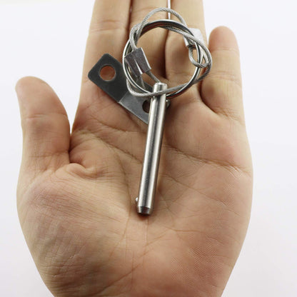 4PIECES of Quick Release Pin 1/4" Diameter, Usable Length 1-1/2"(38mm), Total Length 2"(51mm) Full 316 Stainless Steel, Bimini Top Pin, Marine Hardware