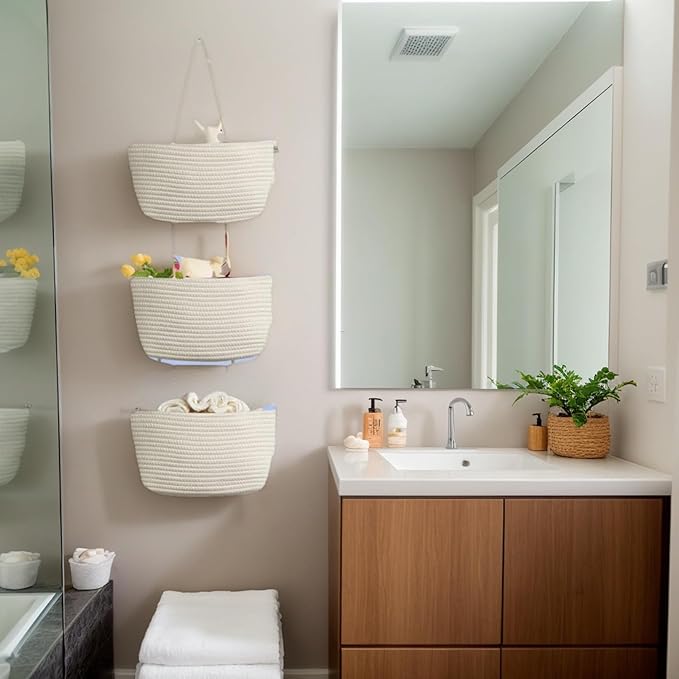 Hanging Baskets for Organizing, Over the Door Organizers and Storage, 3-Tier
