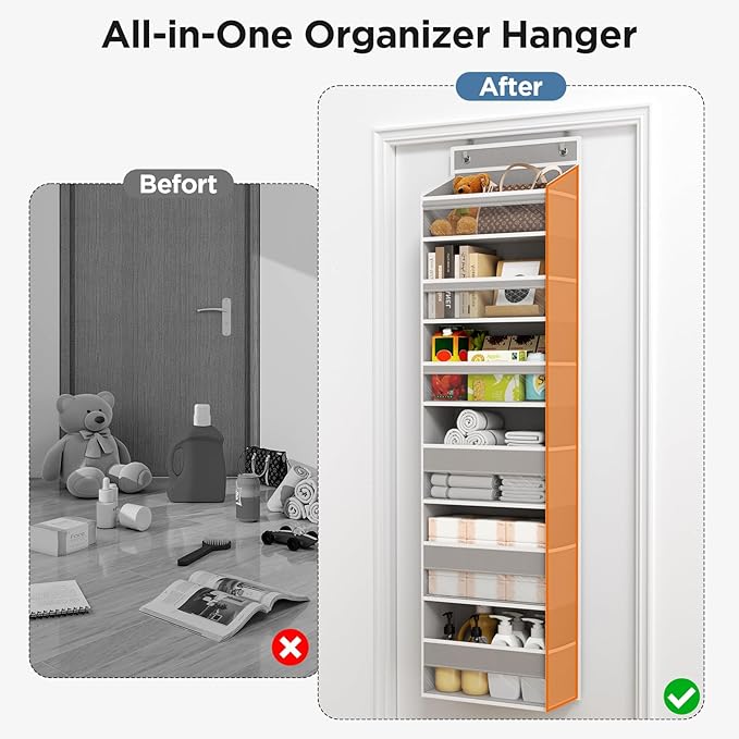 Over The Door Organizer, 6 Shelf Door Hanging Organizers