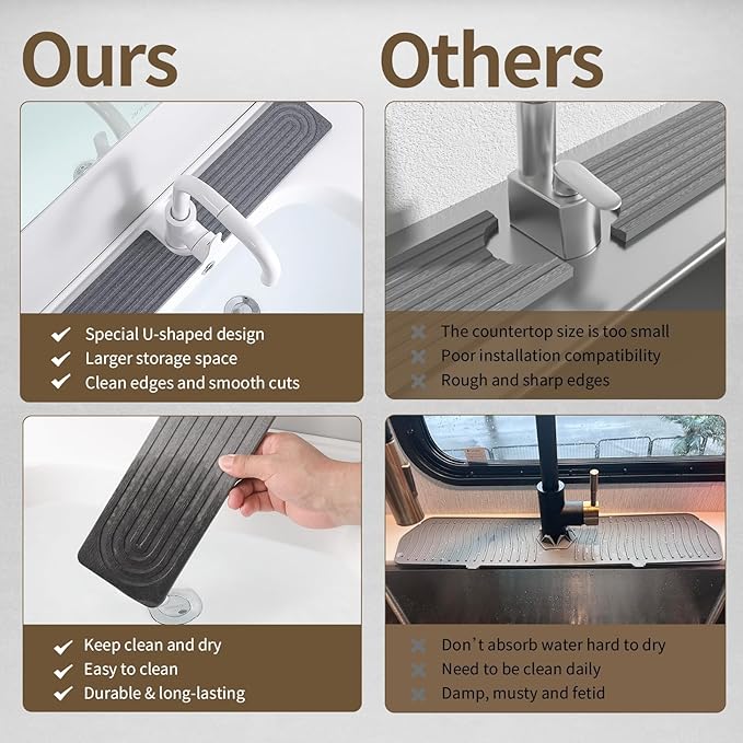 Stone Faucet Mat for Kitchen Sink