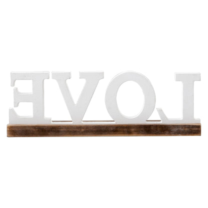 Sintosin Rustic Love Signs Decor 12", Farmhouse Wooden Love Signs for Home Decor, Distressed White Wedding Signs for Tabletop, Decorative Bedroom Signs for Valentine Thanksgiving Christmas