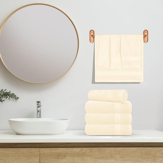GLAMBURG Ultra Soft 6-Piece Hand Towel Set 16x28-100% Ringspun Cotton