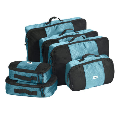 ANSIO Packing Cubes for Suitcase, Travel Luggage Organiser Set, Suitcase Organiser bags, Value Set for Travel and Home Storage, Small, Medium, Large, XL - (6 Piece Set) - Teal