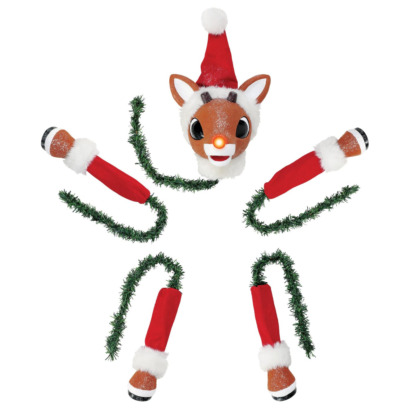 Department 56 Possible Dreams Rudolph The Red-Nosed Reindeer in a Cinch Lit Tree Topper Set, 8 Inch, Multicolor