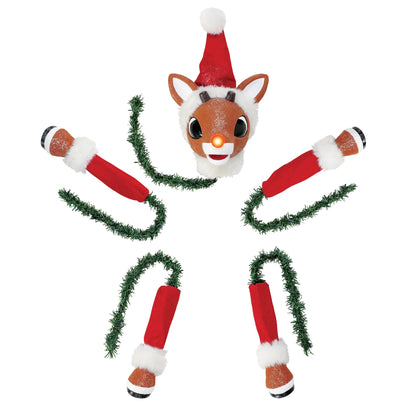 Department 56 Possible Dreams Rudolph The Red-Nosed Reindeer in a Cinch Lit Tree Topper Set, 8 Inch, Multicolor