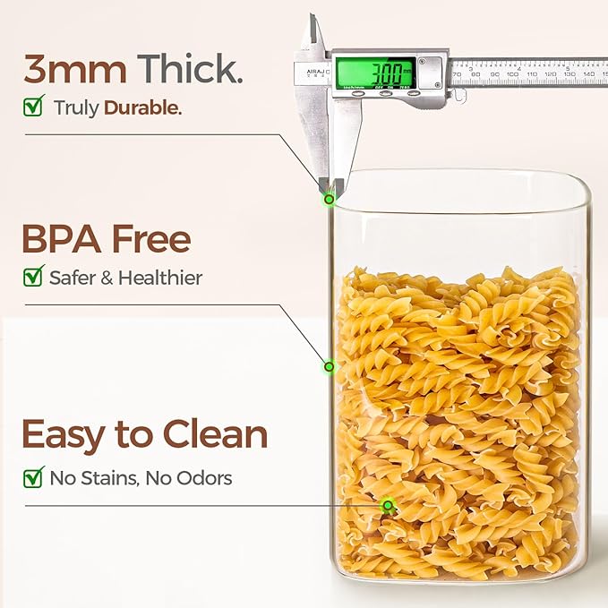 ComSaf 2Pcs Large Glass Storage Containers