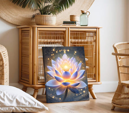 LNLAGBO Framed Spiritual Lotus Flower Wall Art Decor,Zen Office Decor Meditation Poster Spa Room Meditation Wall Decor Pictures for Bathroom Office Yoga Home Decorations(12"X16")