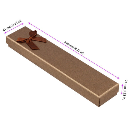 PINGEUI 50 PCS Empty Pen Gift Boxes, Brown Cardboard Pen Case Presentation Box, Jewelry Display Boxes with Bow Decor for Business Birthday Office Supplies