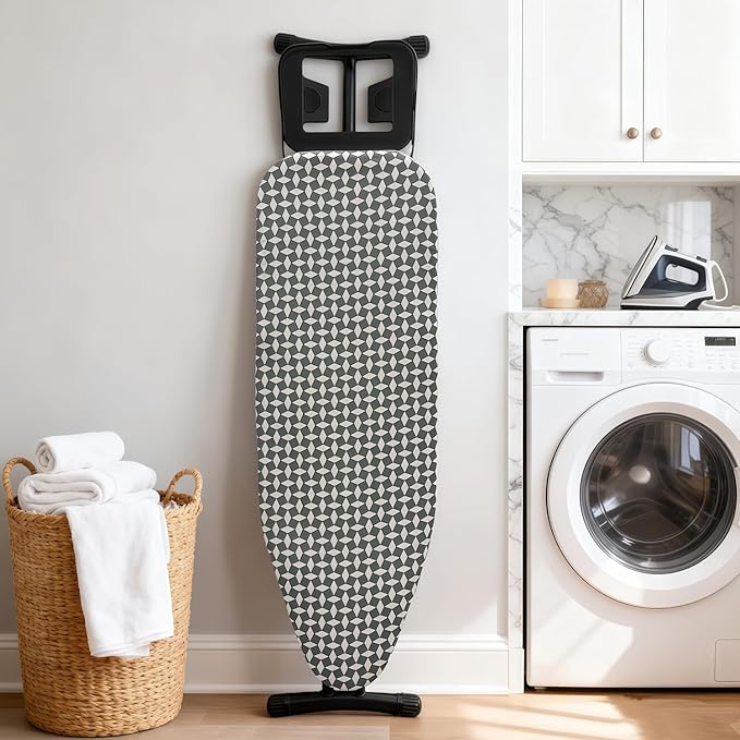 Ironing Board Cover and Pad, Sewn-in Thick Feltpads, Elastic Edge, Fits