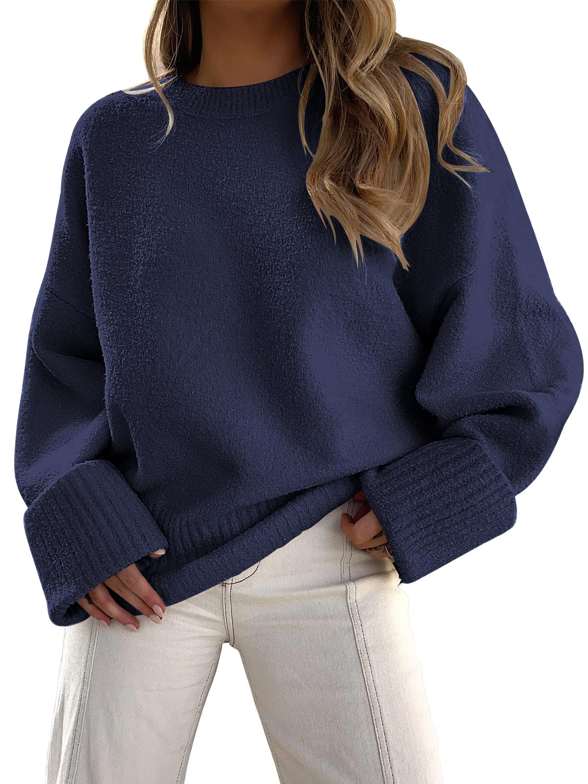 LILLUSORY Women's Oversized Sweaters Fuzzy Chunky Warm Pullover Sweater