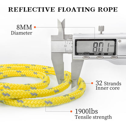 AOLEBA Water Rescue Throw Bag with 8MM Reflective Rope, 1900lbs Tensile Strength Emergency Safety Gear for Boating, Kayaking, Rafting, Floating Throw Bag Throwable Device with Quick Deployment Design