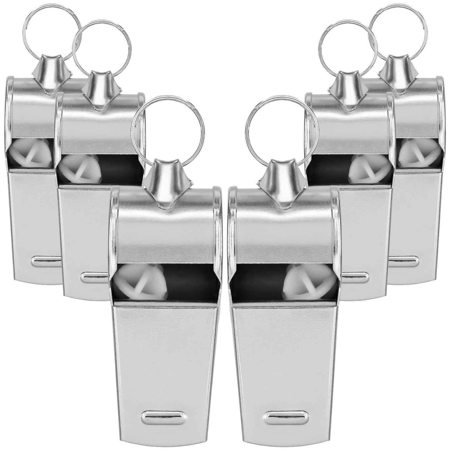 BENACES Metal Whistle, Whistles for Adults with Lanyard, 6 Pack Coaches Sport Whistle, Teacher Whistle, Referee Whistle, Suitable for Coaching/Refereeing/Athletic Training/Pet Training