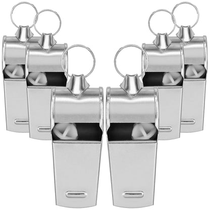 BENACES Metal Whistle, Whistles for Adults with Lanyard, 6 Pack Coaches Sport Whistle, Teacher Whistle, Referee Whistle, Suitable for Coaching/Refereeing/Athletic Training/Pet Training