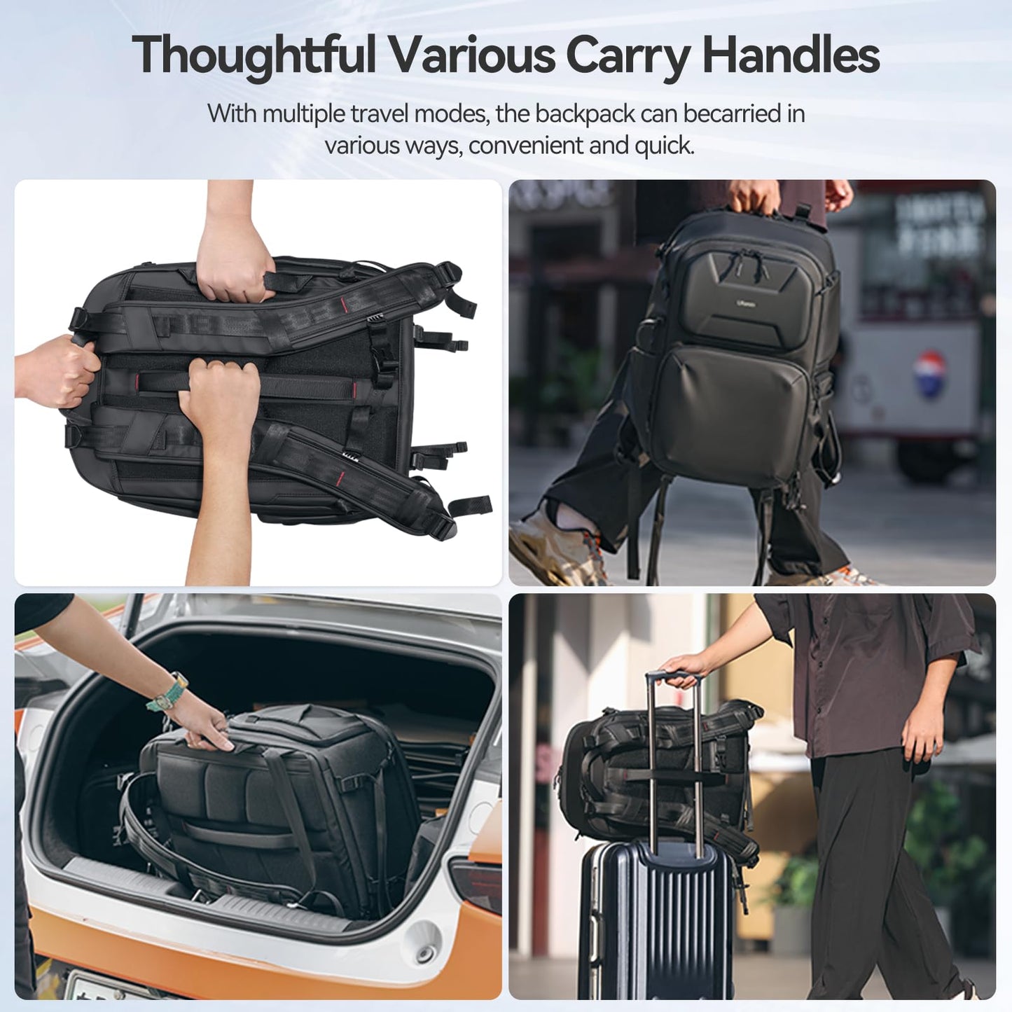 ULANZI BP10 Hardshell Camera Backpack 35L for DSLR Professional Photography Video Accessories Travel Tripod Strorage Large Splash-proof Hardshell Bag for Sony Canon Women Men w Tripod&Laptop Holder