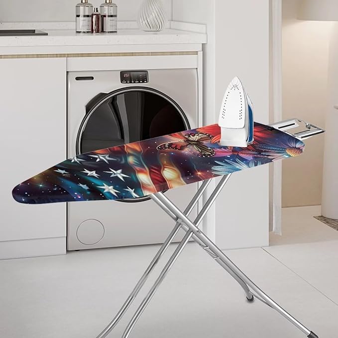 Butterfly 15x54 Ironing Board Cover USA Flag Elastic Edge Applicable Standard