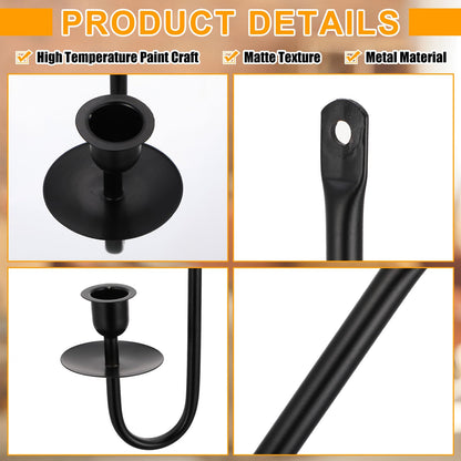 Tessco for you Metal Wall Mount Candle Sconces with 9.6" LED Flameless Taper Candles and Remote Timer 16.5" Wall Hanging Sconces Set for Living Room Fireplace Hallway Stairway(Black,2 Set)