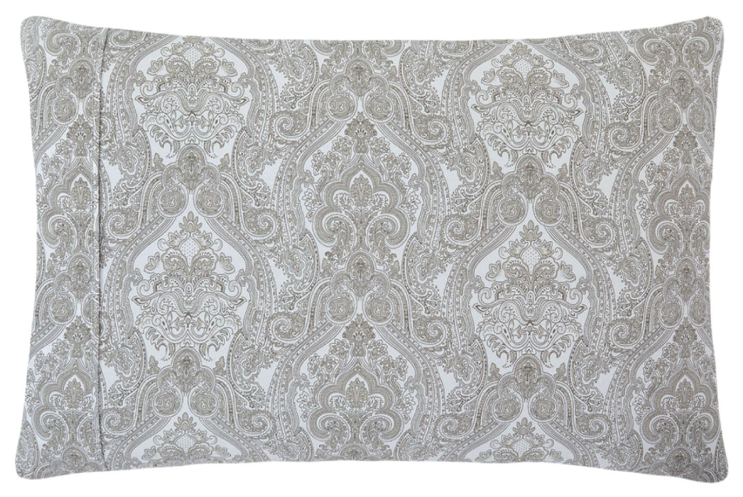 Spirit Linen home 6-Piece Queen Size Bed Sheet Set - Deep Pocket, Paisley Pattern, Soft and Breathable Bed Sheets, Microfiber Material, Includes 1 Fitted, 1 Flat, 4 Pillowcases - Light Grey Paisley