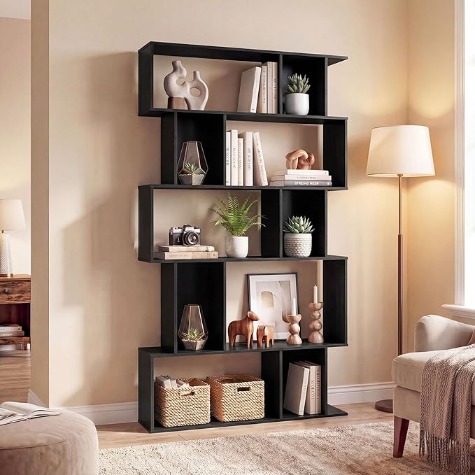 Giantex 5-Tier Bookshelf, 10-Cube Geometric Book Case