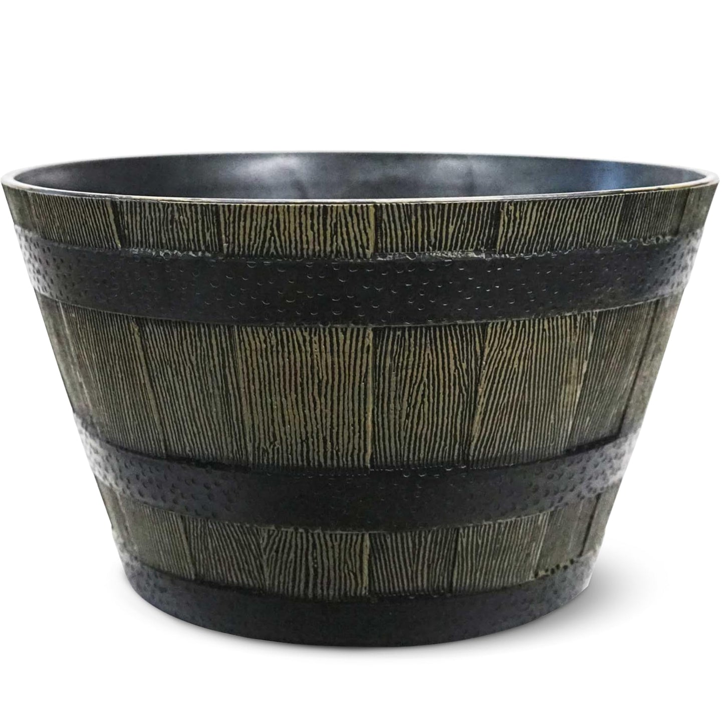 Headwind Whiskey Barrel Planter – 15 Inch Old Wood Barrel Planters for Outdoor Plants – Weather-Resistant Flower Pot with Wooden Finish – Decorative Indoor & Outdoor Garden Planter by Robert Allen