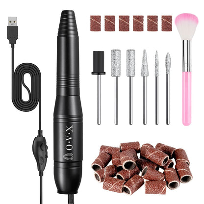 Portable Electric Nail Drill Machine, Professional 20000 RPM USB Manicure Pedicure Drills for Acrylic Nails Gel Polishing Shape Tools