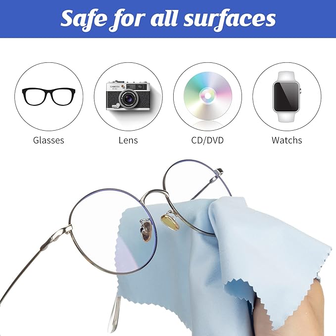 Leelosp 300 Pcs Glasses Cleaning Cloth Microfiber Glasses Wipes Assorted Colors