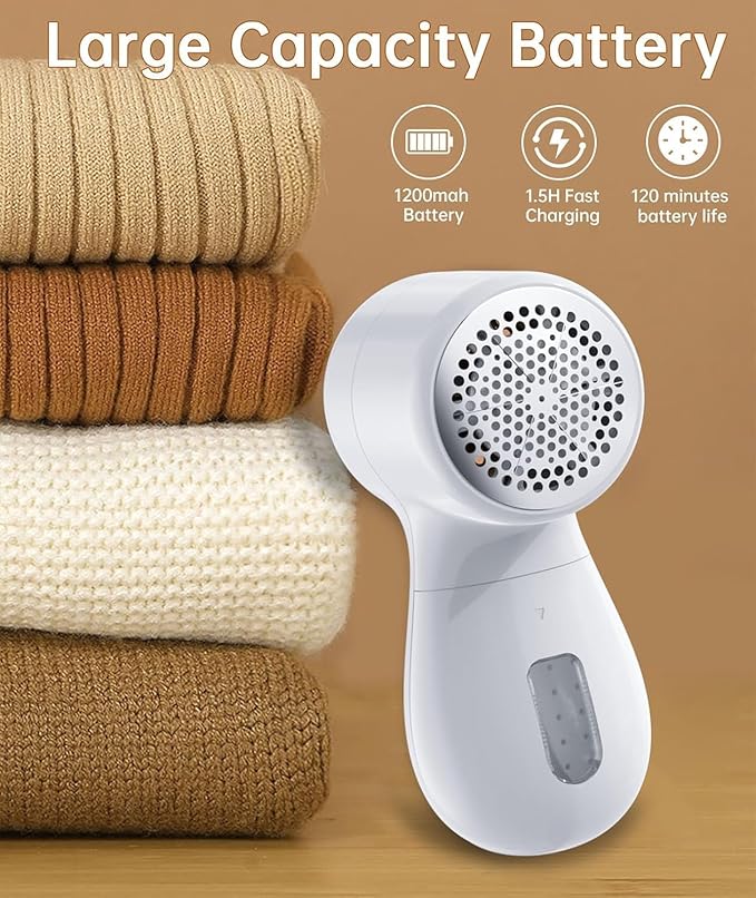 Rechargeable Fabric Shaver, Lint Remover, 3-Speed Sweater Shaver
