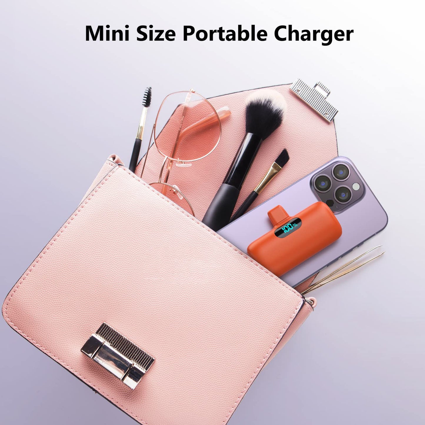 Small Portable Charger for iPhone,Upgraded 5000mAh PD Fast Charging Power Bank,Mini Battery Pack Backup Charger Compatible with iPhone 14/14 Pro Max/13/13 Pro/12 Pro/11/XS/XR/X/8/7/6 etc-Black