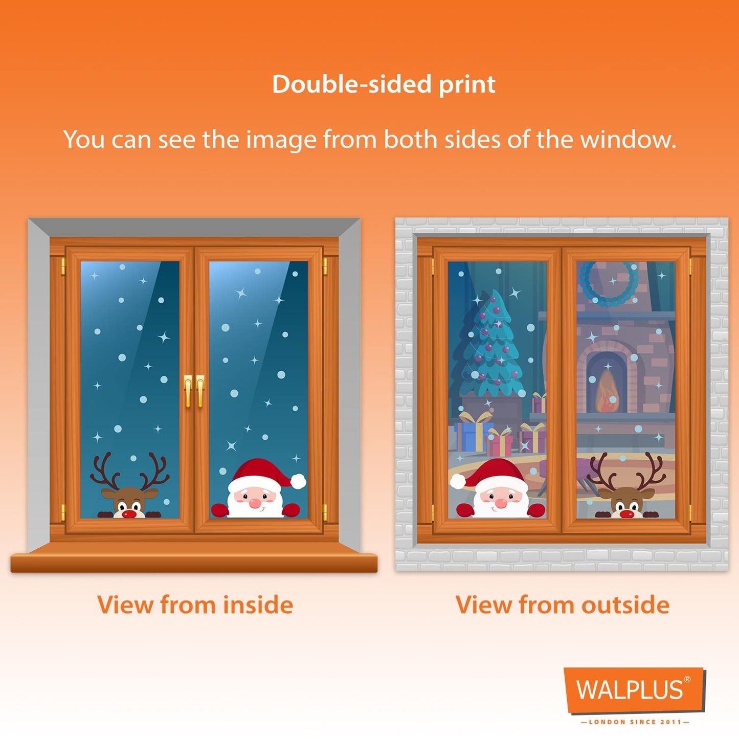 WALPLUS Christmas Window Clings Christmas Decorations Clearance Christmas Wall Sticker Double-Sided Reusable Peel and Stick Removable for Glass Living Room Xmas Peppermint Candy and Sweets 46 Pieces