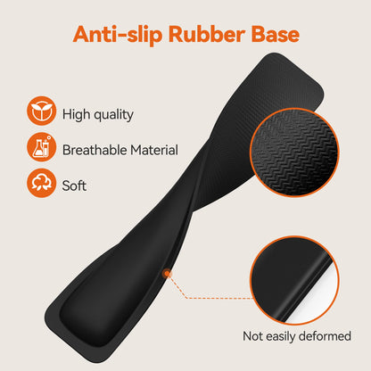 TECKNET Wrist Rest for Computer Keyboard, Thicken Memory Foam Wrist Support Pad for Keyboard, Ergonomic Palm Rest for Pain Relief, Anti-Slip Rubber Base, 17x3.3 in, 1 inch (25mm), Black