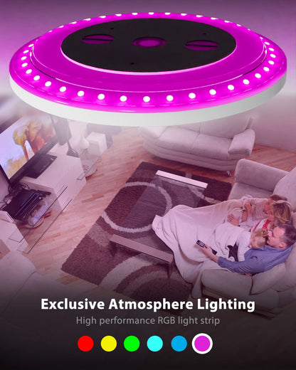 30CM LED Ceiling Light Dimmable, 24W 3200LM Bathroom Lights Ceiling with Remote Control, RGB Color Changing, 3000-6500K, Timer & Memory, Round Flush Ceiling Lamp for Bedroom Living Room Kitchen
