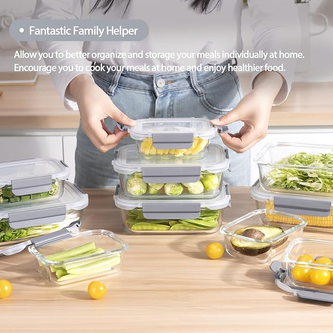 [10 pack Glass Meal Prep Containers