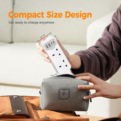 Double Plug Adaptor with 4 USB(2 USB C), TESSAN 2 Way Multi Plug Extension Adapter, UK 13A Fuse Multiplug Sockets Power Extender for Home, Kitchen, Office, School Supplies