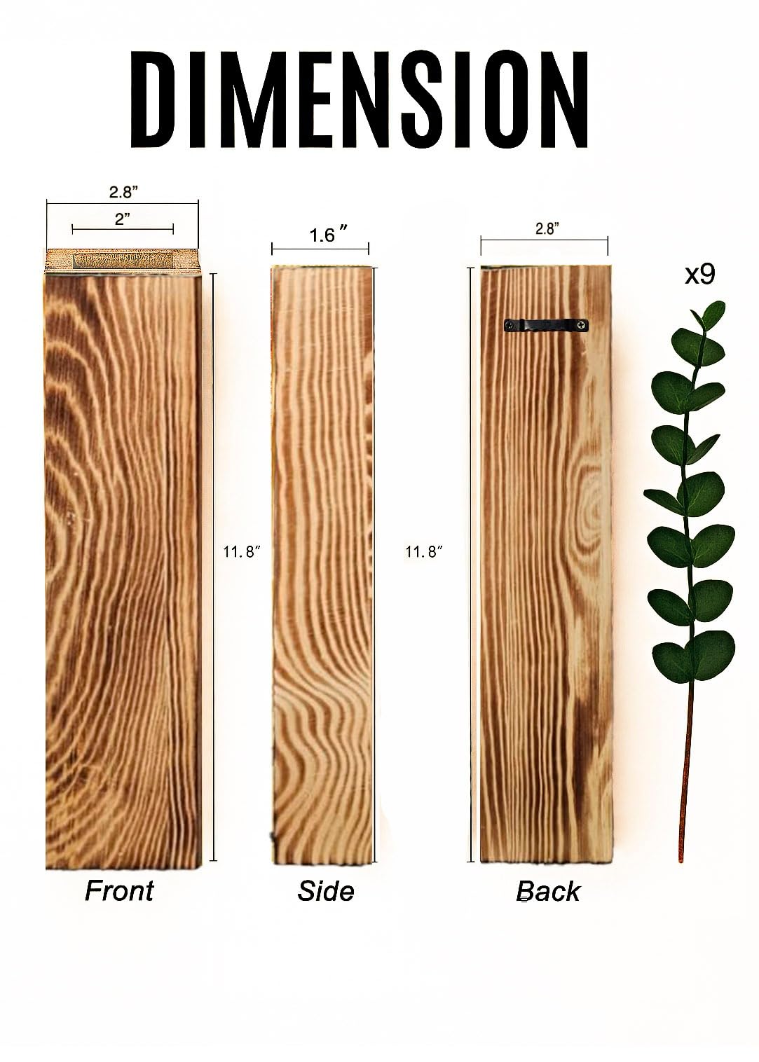 Wall Vases Set of 3 with Artificial Plants Wooden Hanging Planter Vases for Farmhouse, Modern & Rustic Home Decor Living Room, Bedroom, Kitchen, Office Decoration with Faux Greenery