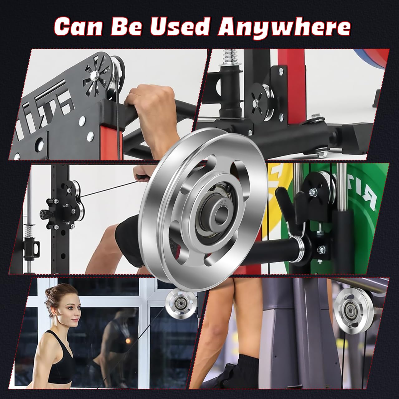 Kichvoe Aluminum Pulley Wheel 3.46 Inch Heavy Duty Gym Pulley for Cable Machines Replacement Exercise Equipment Fitness Accessories
